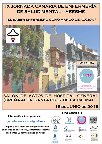 Cartel de las IX Jornada Canaria de Enfermería de Salud Mental AEESME